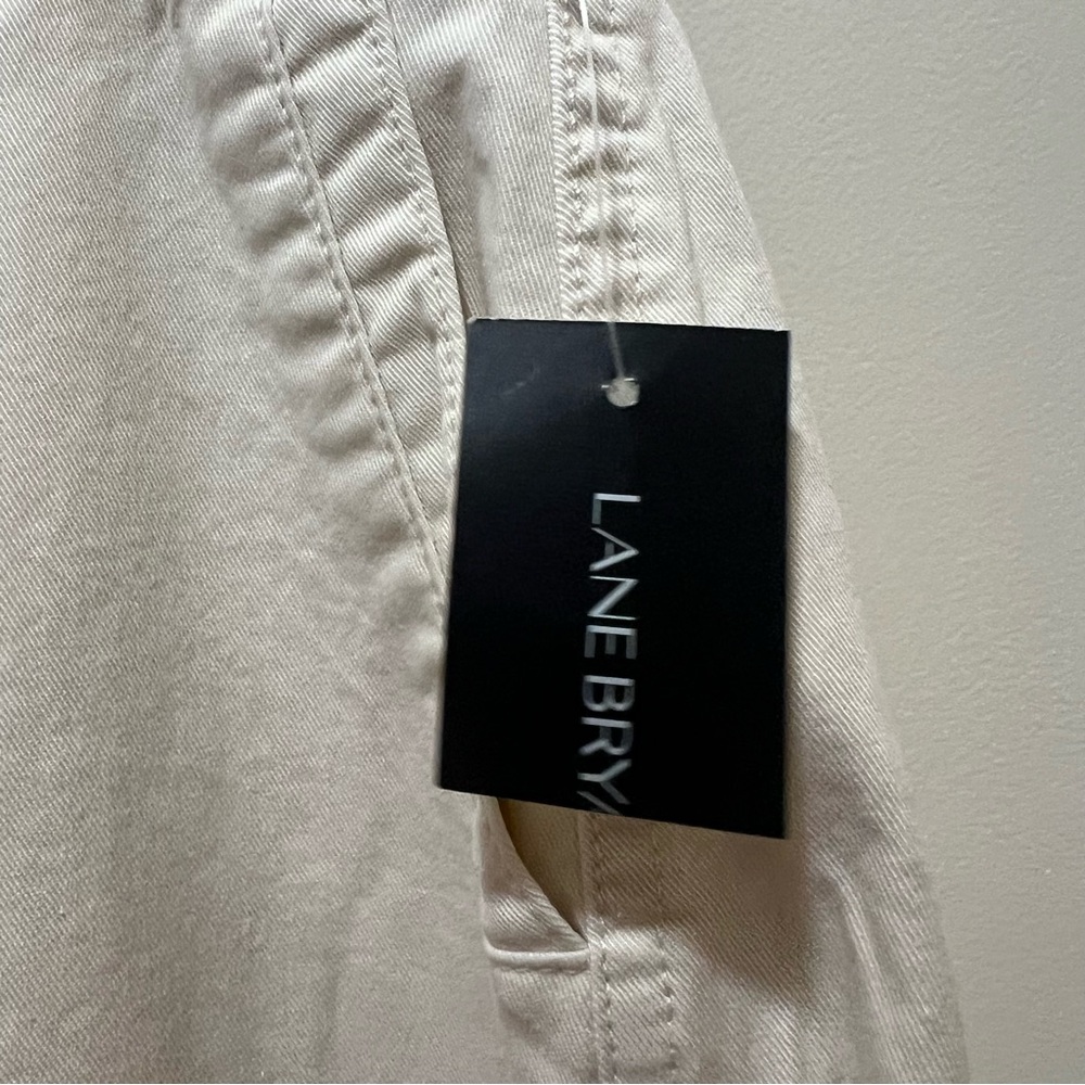 Lane Bryant Birch Embroidered Utility Ankle Pants cream pink roses - Picture 9 of 10
